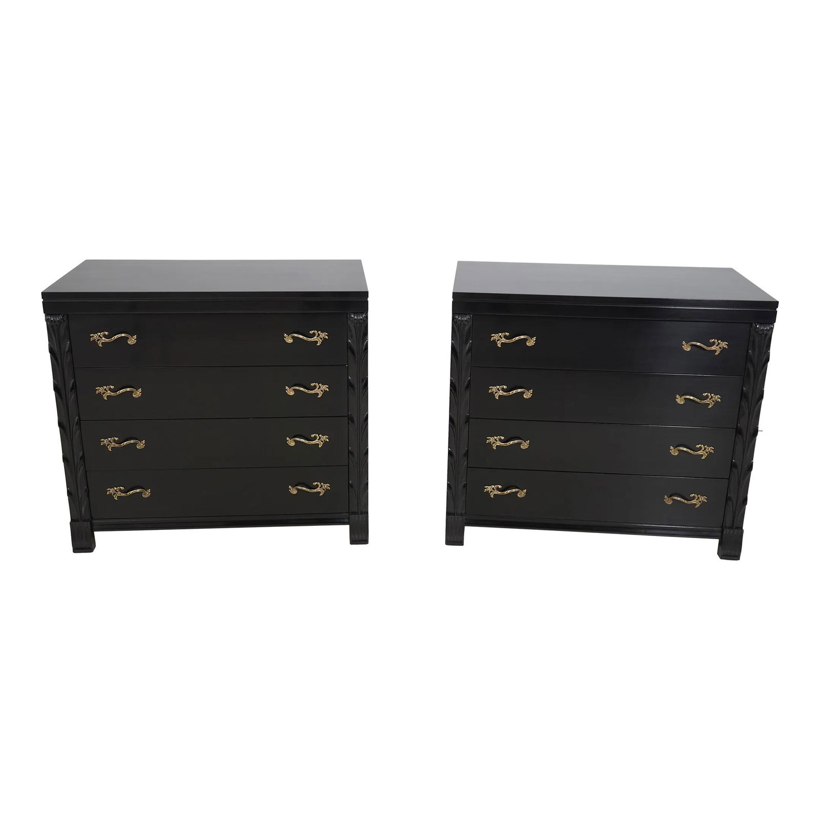 Stunning Pair of John Stuart Mid Century Modern Black Chests (1 of 10)