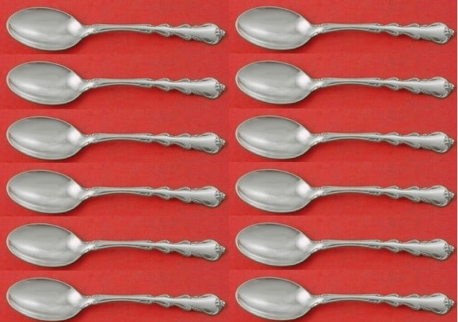 International Silver Angelique 12-Piece Sterling Silver Teaspoon Set: International Silver Angelique 12-Piece Sterling Silver Teaspoon Set Enhance your dining experience with this exquisite 12-piece set of Angelique teaspoons by International Silver. Each spoon measures