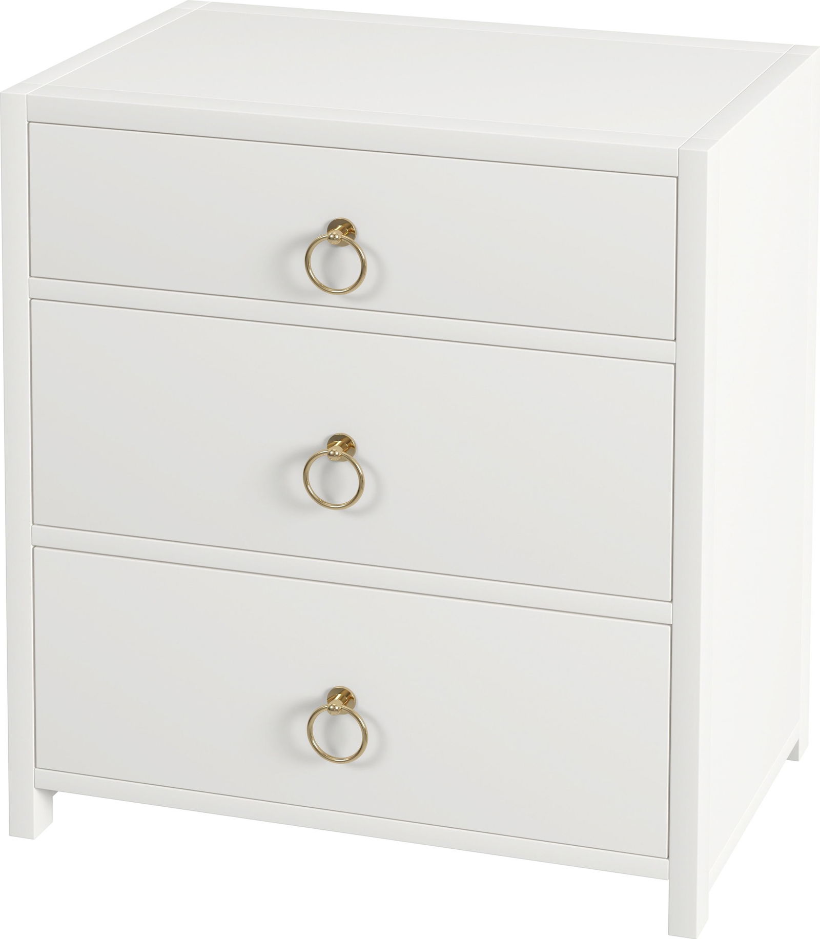 Modern White Acacia Nightstand by Butler Specialty: Modern White Acacia Nightstand by Butler Specialty Introducing the Contemporary White Acacia Nightstand by Butler, a perfect blend of modern aesthetic and functionality. This nightstand features a sle