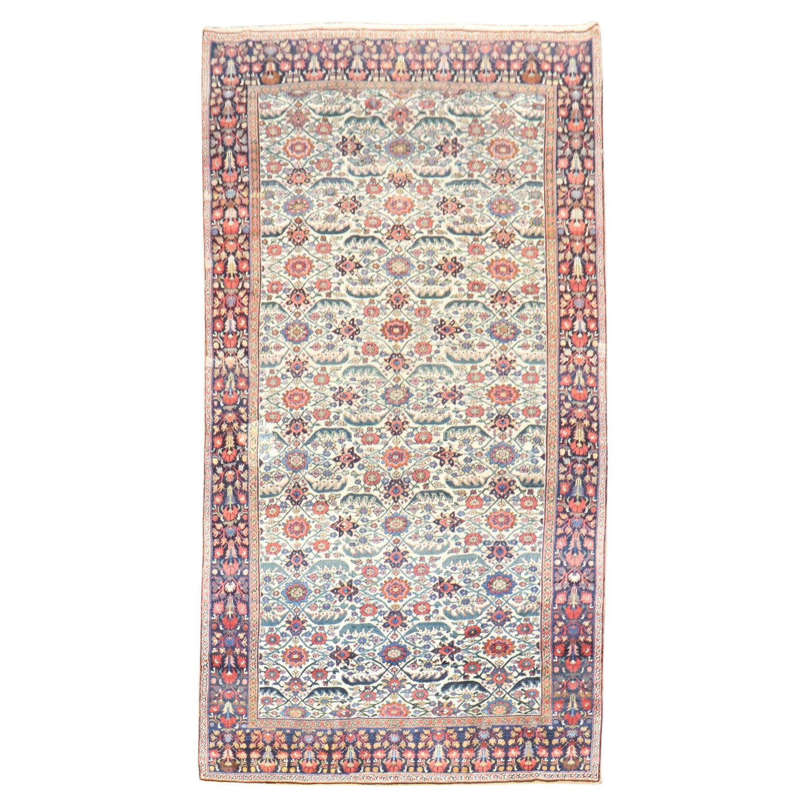 Antique Persian Bidjar Gallery Rug Ivory Floral Wool Hand-Knotted 5'9 x 11' (1 of 14)
