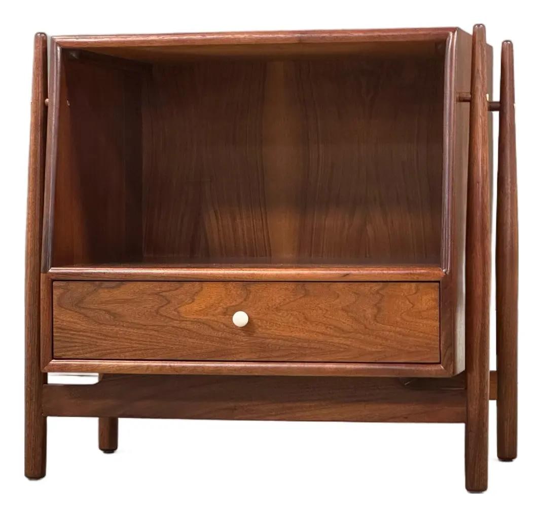 Mid Century Kipp Stewart Walnut Nightstand with Porcelain Knob (1 of 6)