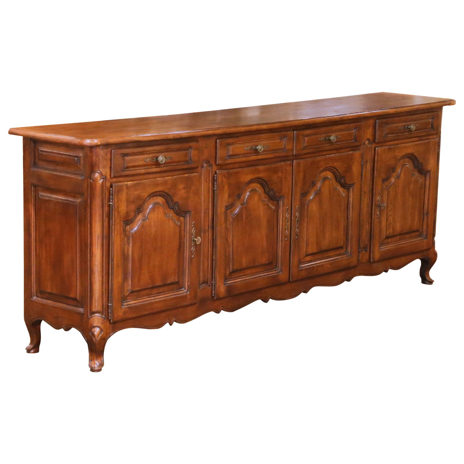 French Oak Enfilade Sideboard in Louis XV Style with Four Doors and Drawers (1 of 15)