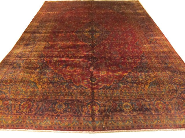 Handmade Multi-Color Persian Kashan Area Rug 8.7 x 12.4 (1 of 5)