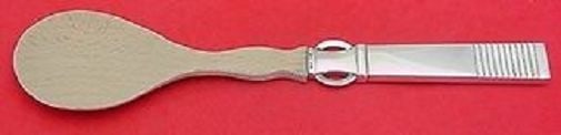 Georg Jensen Parallel Sterling Silver Salad Serving Spoon with Wood 8 3/4 Art Deco: Georg Jensen Parallel Sterling Silver Salad Serving Spoon with Wood 8 3/4 Art Deco Elevate your dining experience with this exquisite Salad Serving Spoon from the Parallel collection by Georg Jensen.
