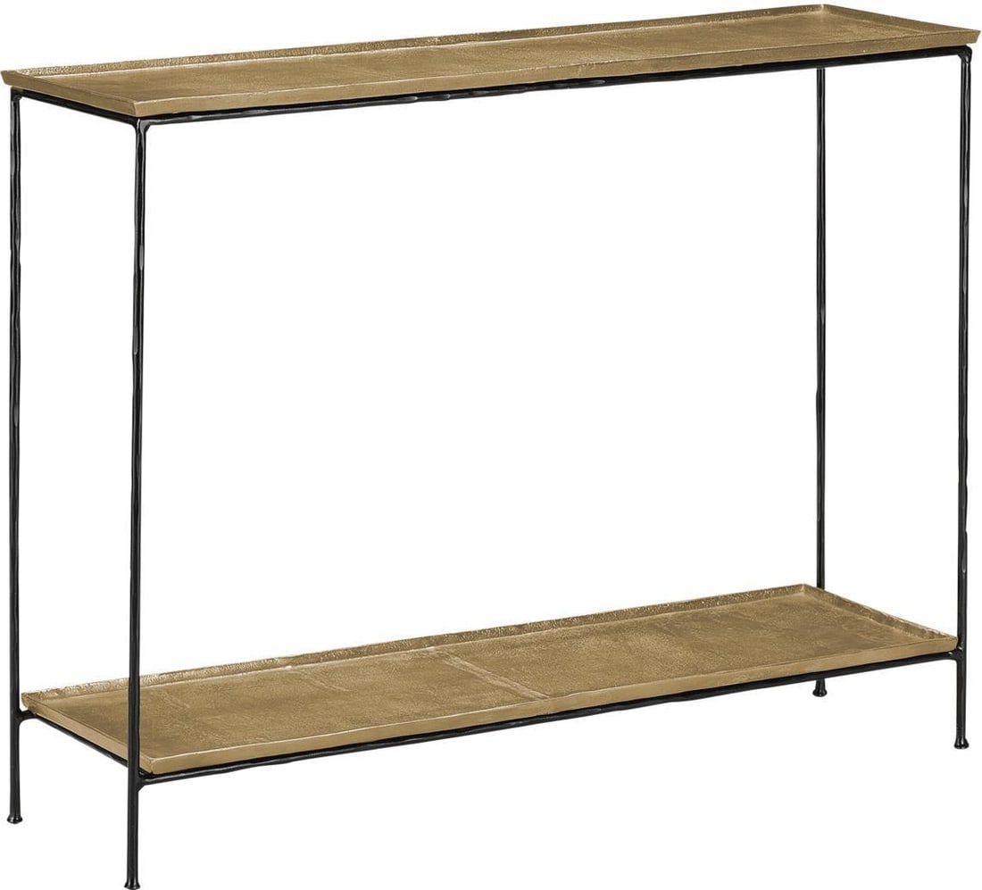 Currey Brass Table with Iron Base Vintage Style (1 of 3)