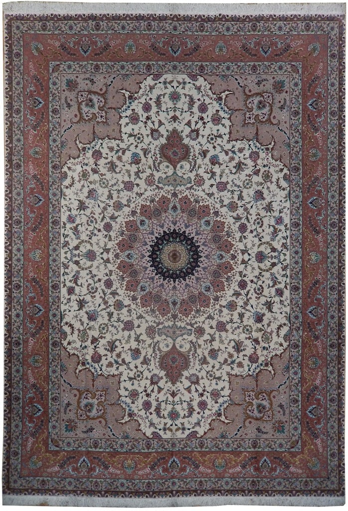 Authentic Persian Tabriz Rug 9.7 x 13.3 Handmade Wool Silk 500 KPSI (1 of 6)