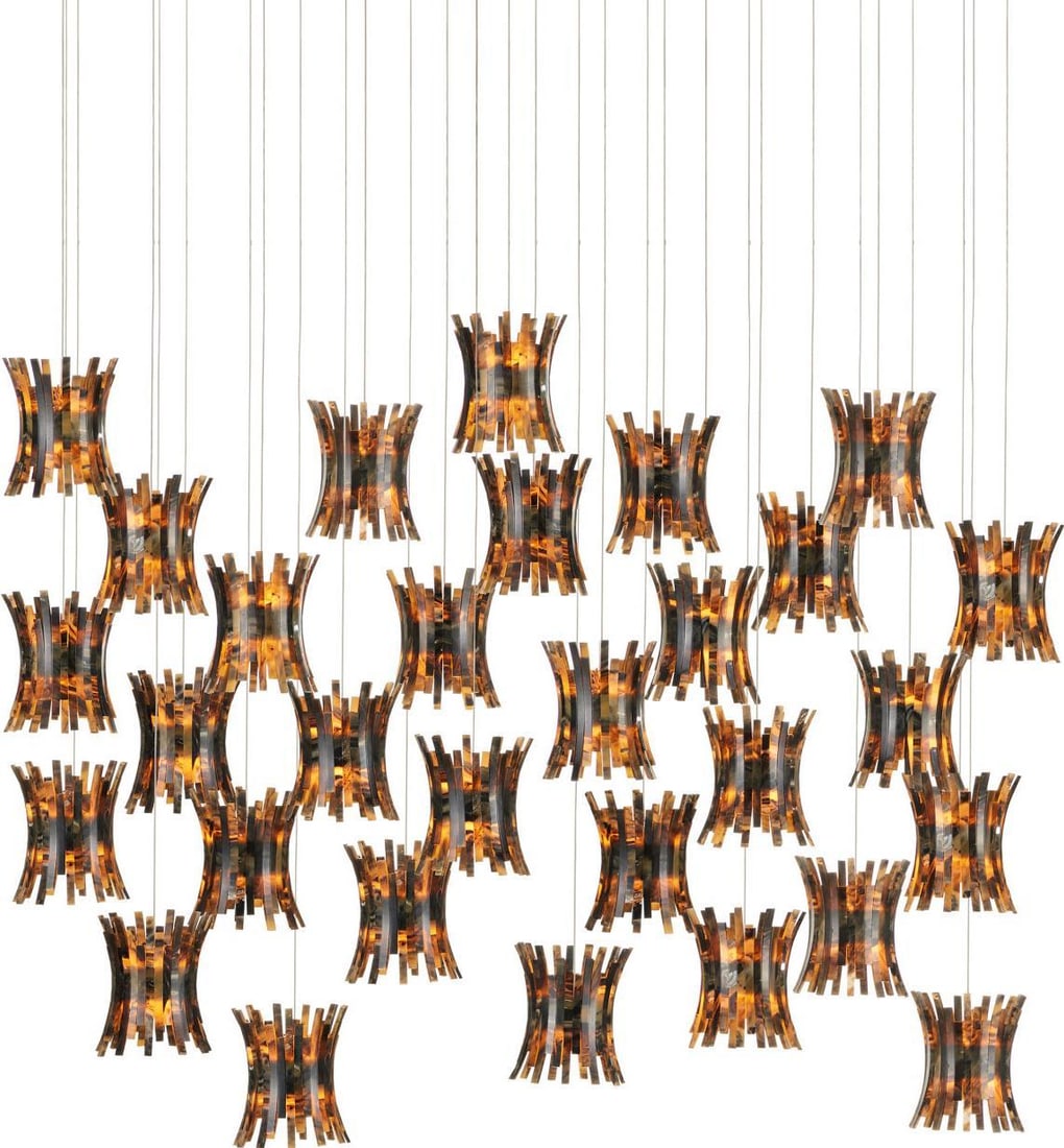 Currey Alsop Multi-Drop Pendant Vintage Style 30-Light: Currey Alsop Multi-Drop Pendant Vintage Style 30-Light Illuminate your space with the Classic Currey Pendant, a stunning lighting fixture that embodies vintage style flair. This multi-drop pendant fea