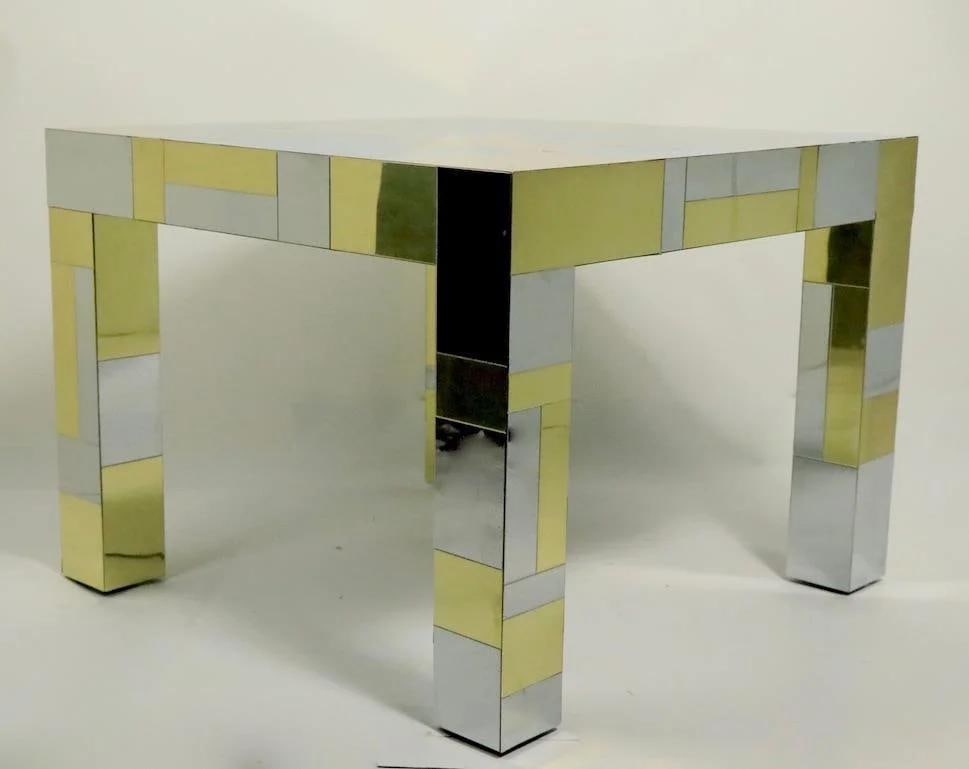 Paul Evans Cityscape Signed Game Side Table Brass Chrome Gold - 3