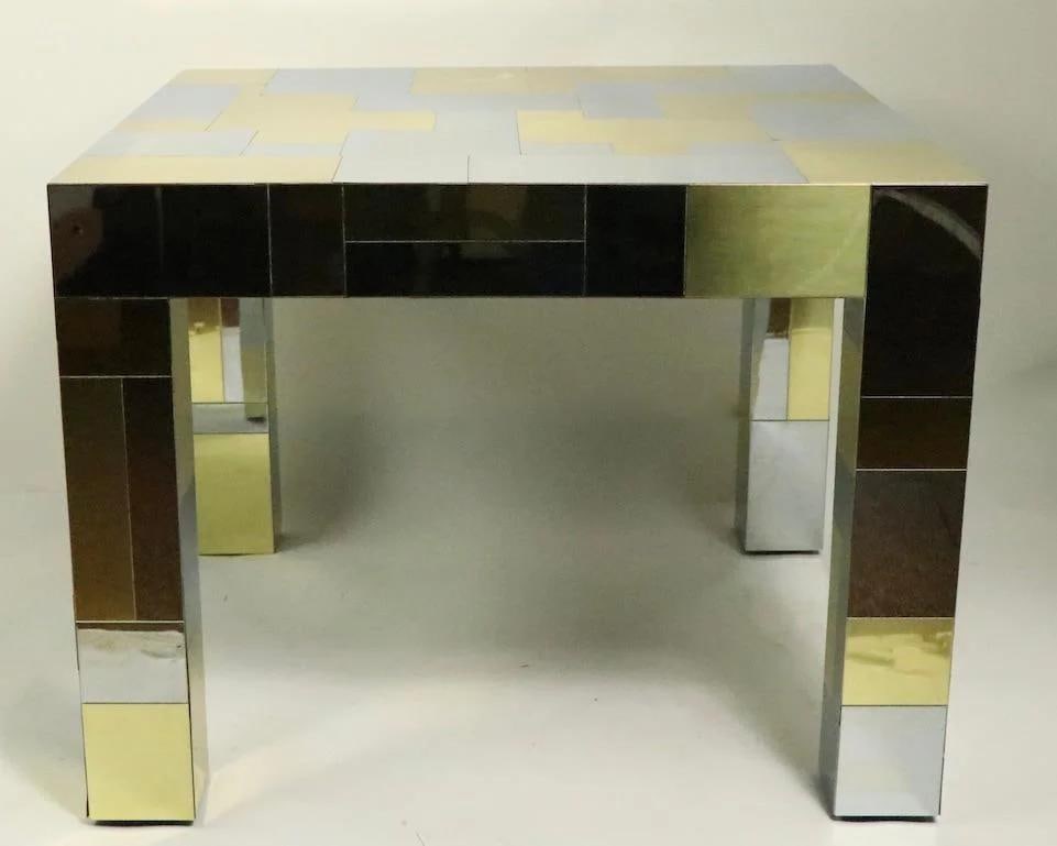 Paul Evans Cityscape Signed Game Side Table Brass Chrome Gold - 7