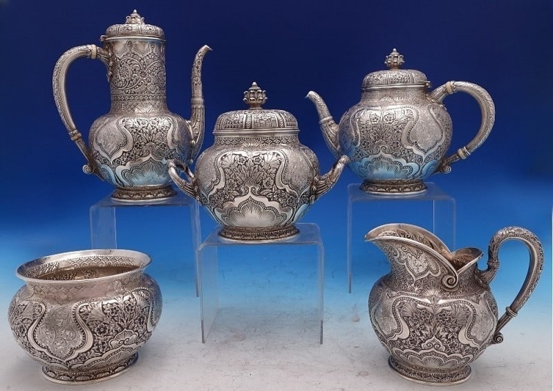Tiffany & Co Persian Sterling Silver 5-Piece Tea Set (1 of 16)