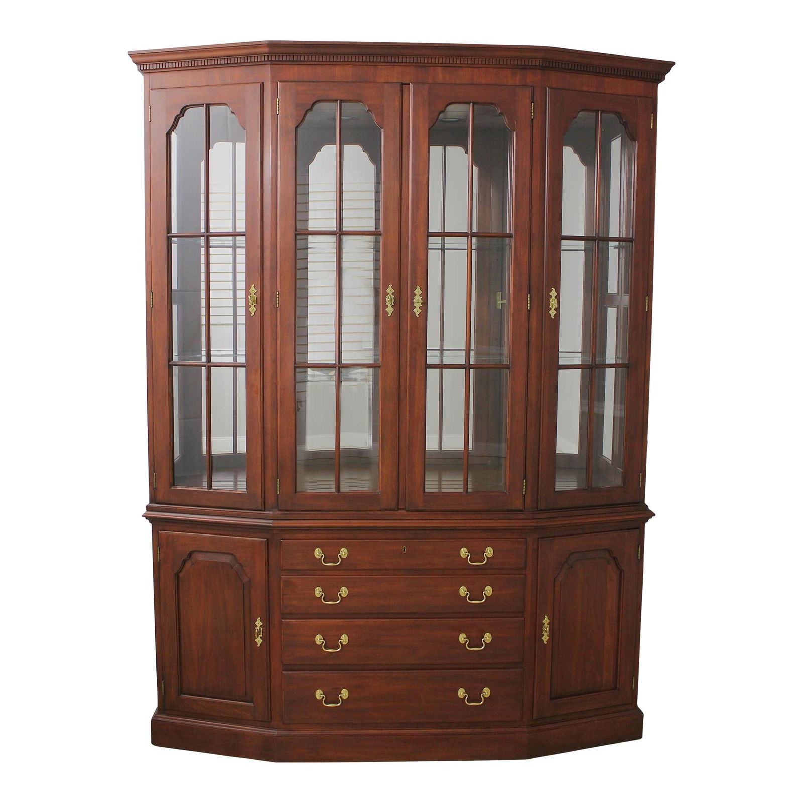 Henkel Harris Model 2364 Cherry Wood China Cabinet with Lighted Interior (1 of 10)