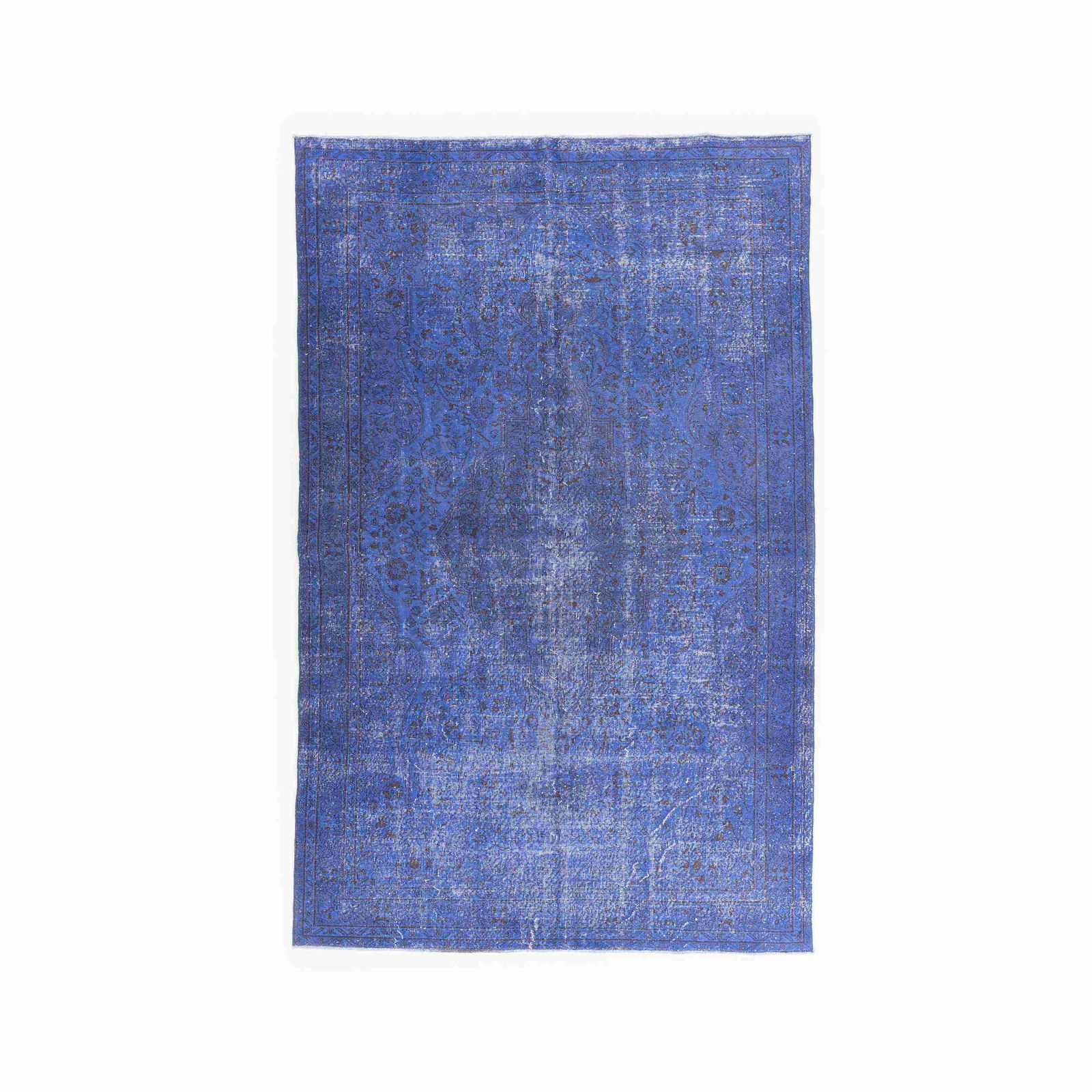 Authentic Handmade Vintage Carpet Wool on Cotton 78.3 x 123.6 Inch (1 of 8)