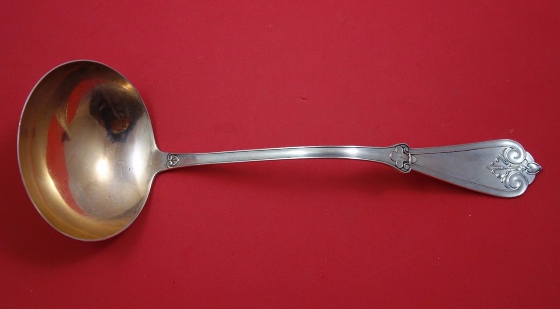 Schulz & Fischer Pacific Sterling Silver Soup Ladle Gold Washed 13 1/4": Schulz & Fischer Pacific Sterling Silver Soup Ladle Gold Washed 13 1/4" Add a touch of elegance to your dining experience with this exquisite Pacific by Schulz & Fischer Sterling Silver Soup Ladle. Cr