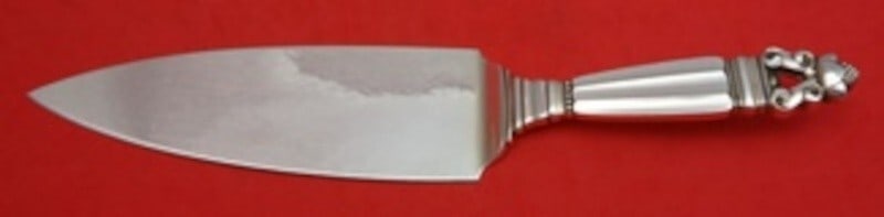 Georg Jensen Acorn Sterling Silver Hand-Hammered Pie Server 10.5" (1 of 2)