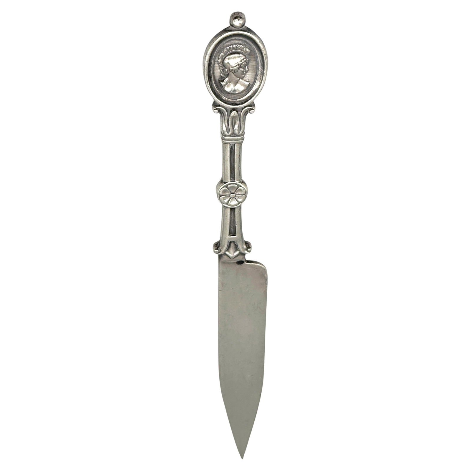 Ball Black & Co. 1862 Sterling Silver Letter Opener with Mars Medallion: Ball Black & Co. 1862 Sterling Silver Letter Opener with Mars Medallion This exquisite letter opener by Ball, Black & Co. is crafted from sterling silver and features a striking medallion of Mars, the