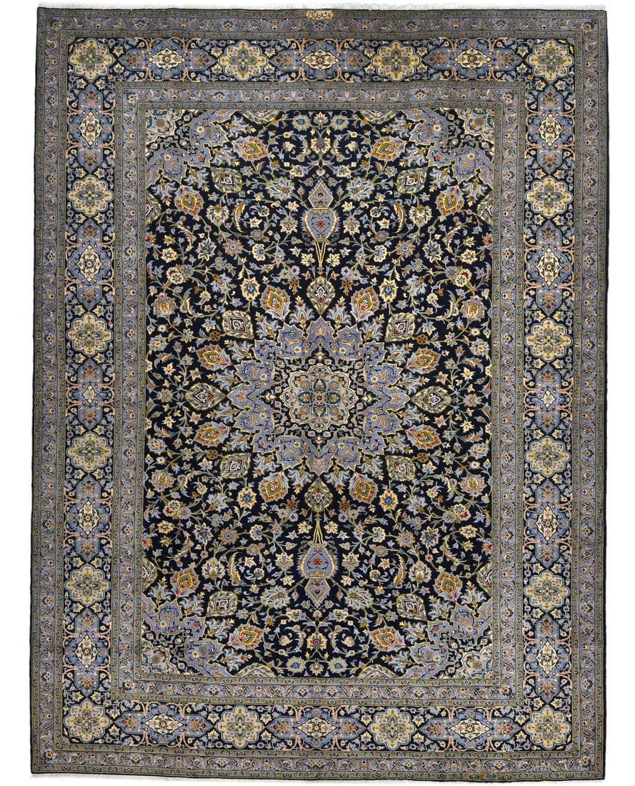 Vintage Handmade Oriental Rug Floral Medallion 9'9 x 12'10 Wool Carpet (1 of 16)