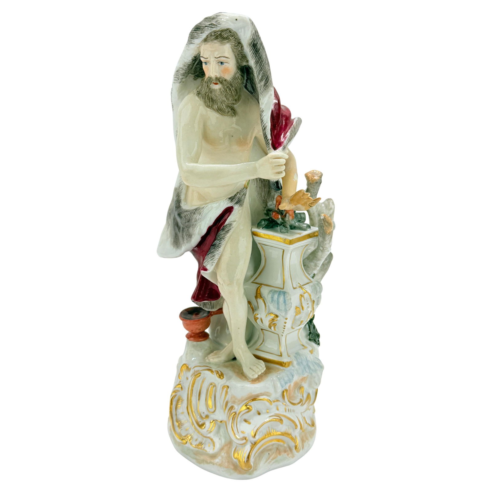 Sevres Style Winter Porcelain Figure Inspired by Friedrich Elias Meyer: Sevres Style Winter Porcelain Figure Inspired by Friedrich Elias Meyer This exquisite porcelain figure, titled "Winter," draws inspiration from the artistry of Friedrich Elias Meyer, a renowned sculpt