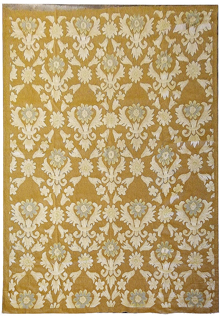 9 x 13 Brown Flat Weave Handmade Wool Area Rug French Country Style (1 of 13)