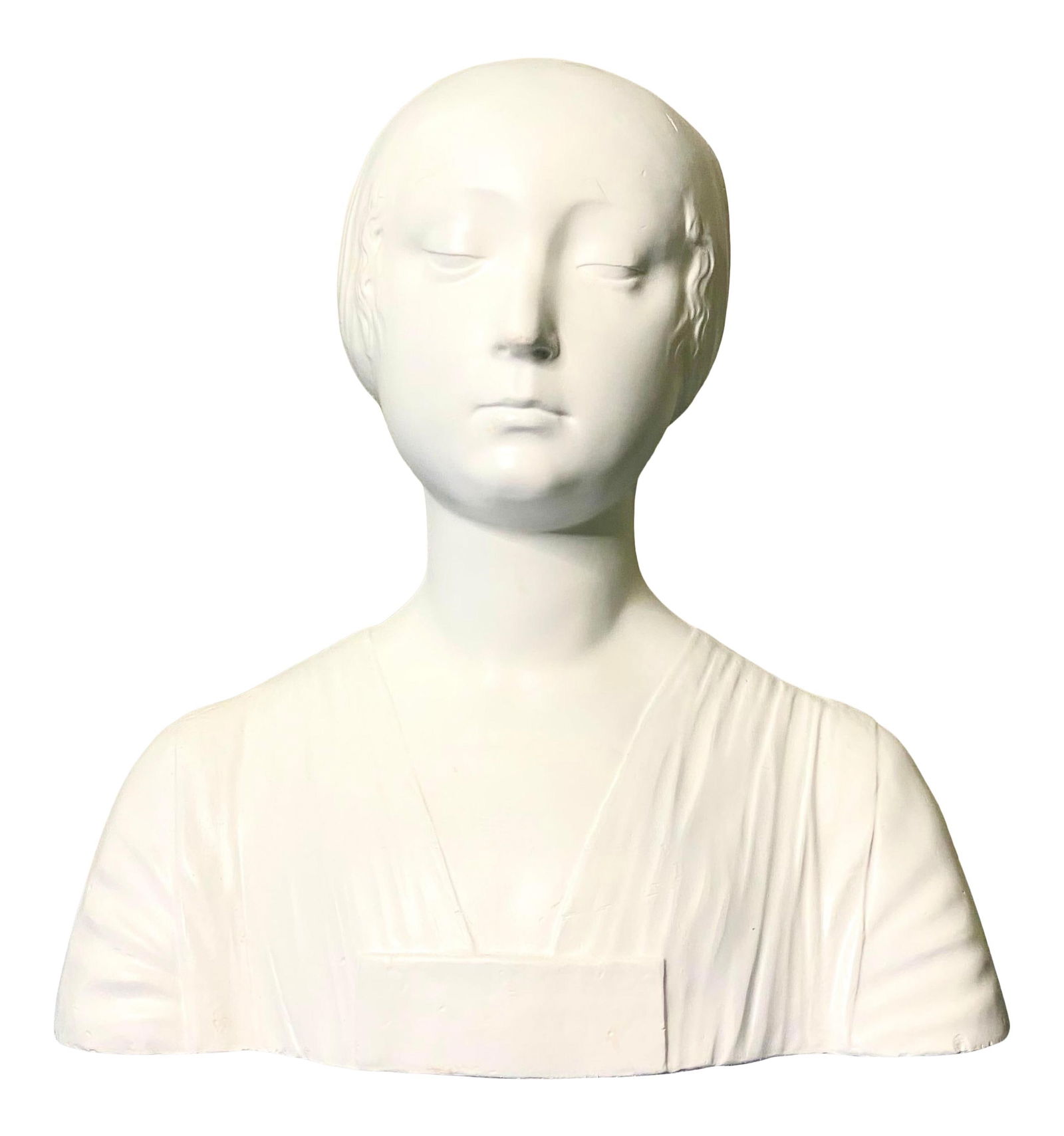Vintage White Plaster Female Bust Sculpture with Maker's Mark (1 of 5)