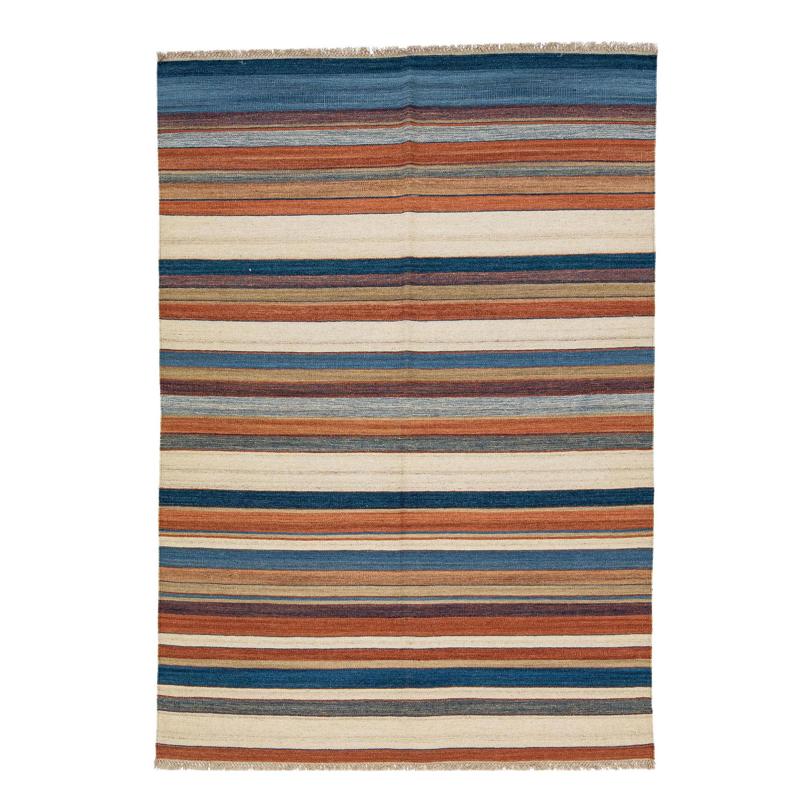 Vibrant Modern Kilim Handmade Wool Rug 5'8 x 8 Multicolor Geometric Design (1 of 7)