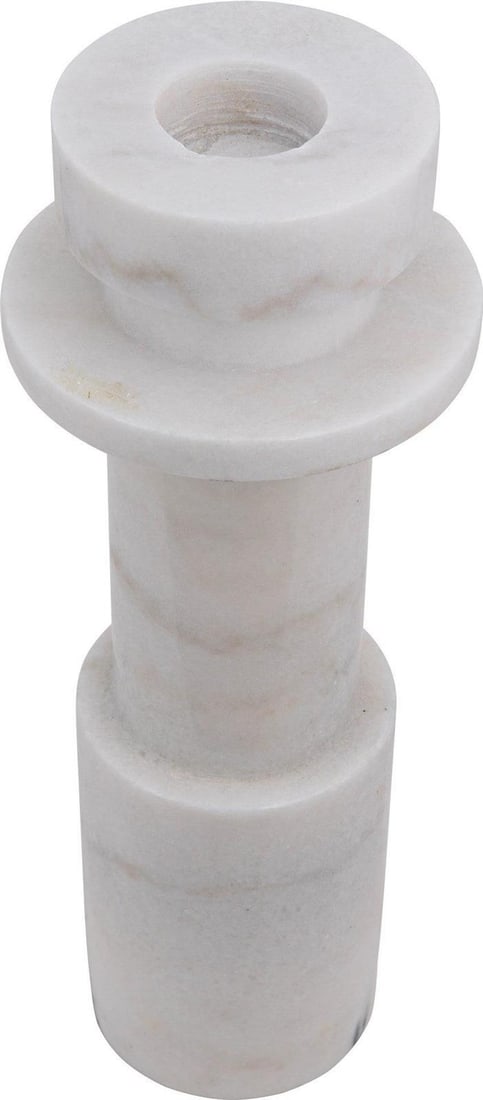 Greek Style Bianco Crown Marble Candle Holder in White: Greek Style Bianco Crown Marble Candle Holder in White Illuminate your space with this elegant white stone candle holder, crafted from exquisite Bianco Crown Marble. Perfect for adding a touch of soph