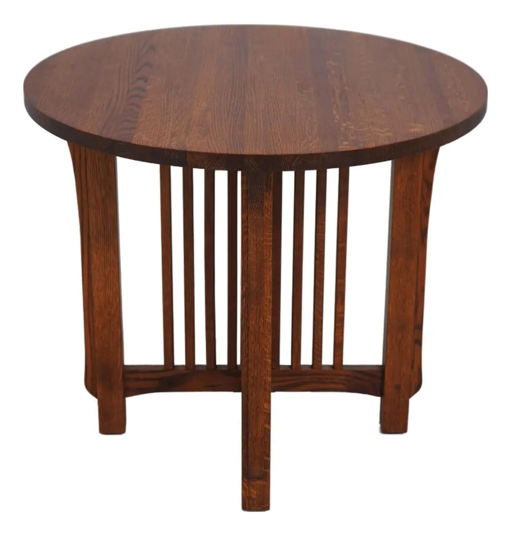 Mission Style Round Oak Table Stickley Inspired Arts & Crafts (1 of 10)
