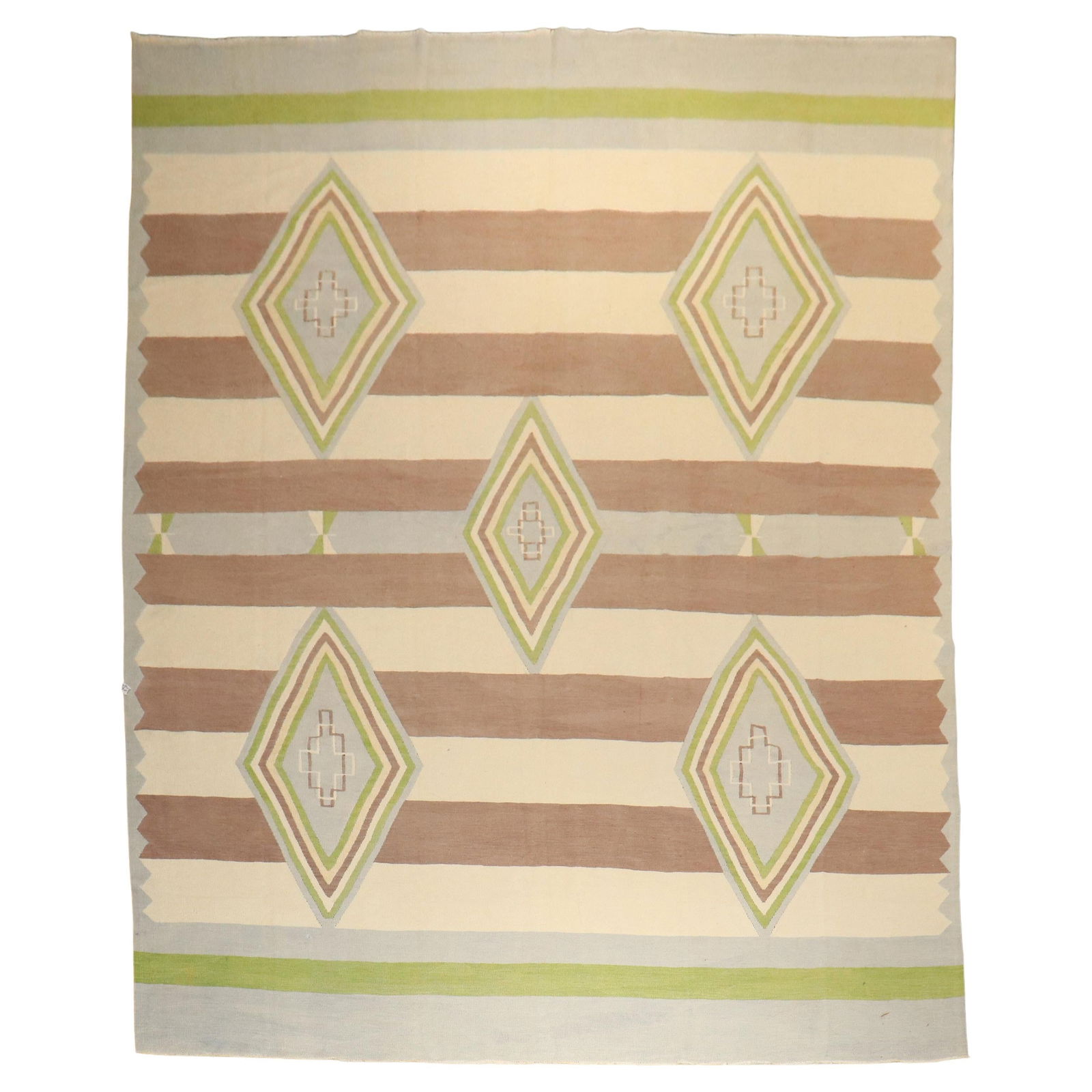 One-of-a-Kind Large Modern Turkish Kilim Wool Hand-Knotted 10'8'' x 15'4'' (1 of 9)