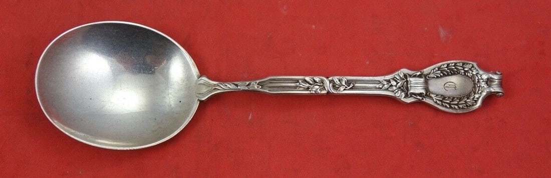 Durgin Du Barry Sterling Silver Cream Soup Spoon Monogrammed 5 7/8" (1 of 2)