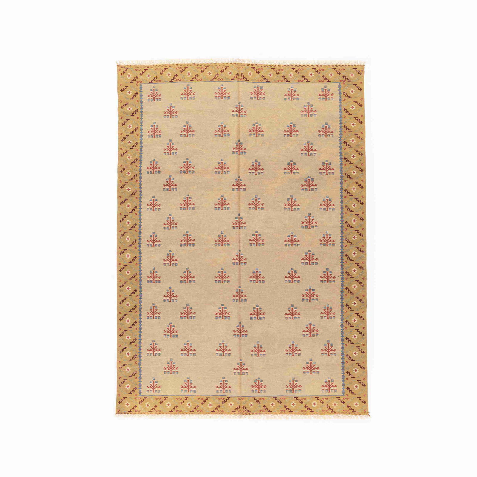 Handmade Konya Wool Kilim 79.9 x 113.4 Inches (1 of 8)