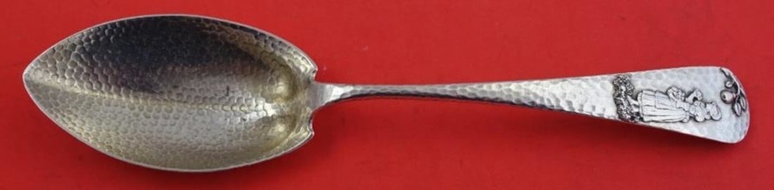 Gorham Applied Metals Sterling Silver Berry Spoon Hammered Cherry Tree Design: Gorham Applied Metals Sterling Silver Berry Spoon Hammered Cherry Tree Design This exquisite serving spoon from Gorham features the Applied Metals pattern, showcasing a beautifully hand-hammered desig