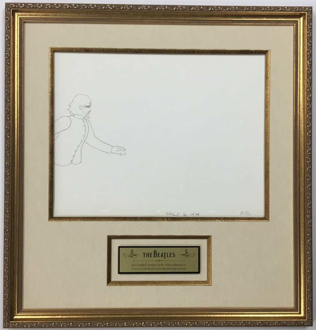 1968 Beatles Yellow Submarine Production Drawing George Harrison by Ron Campbell: 1968 Beatles Yellow Submarine Production Drawing George Harrison by Ron Campbell This original 1968 production drawing features George Harrison from the iconic Beatles film 'Yellow Submarine', brought