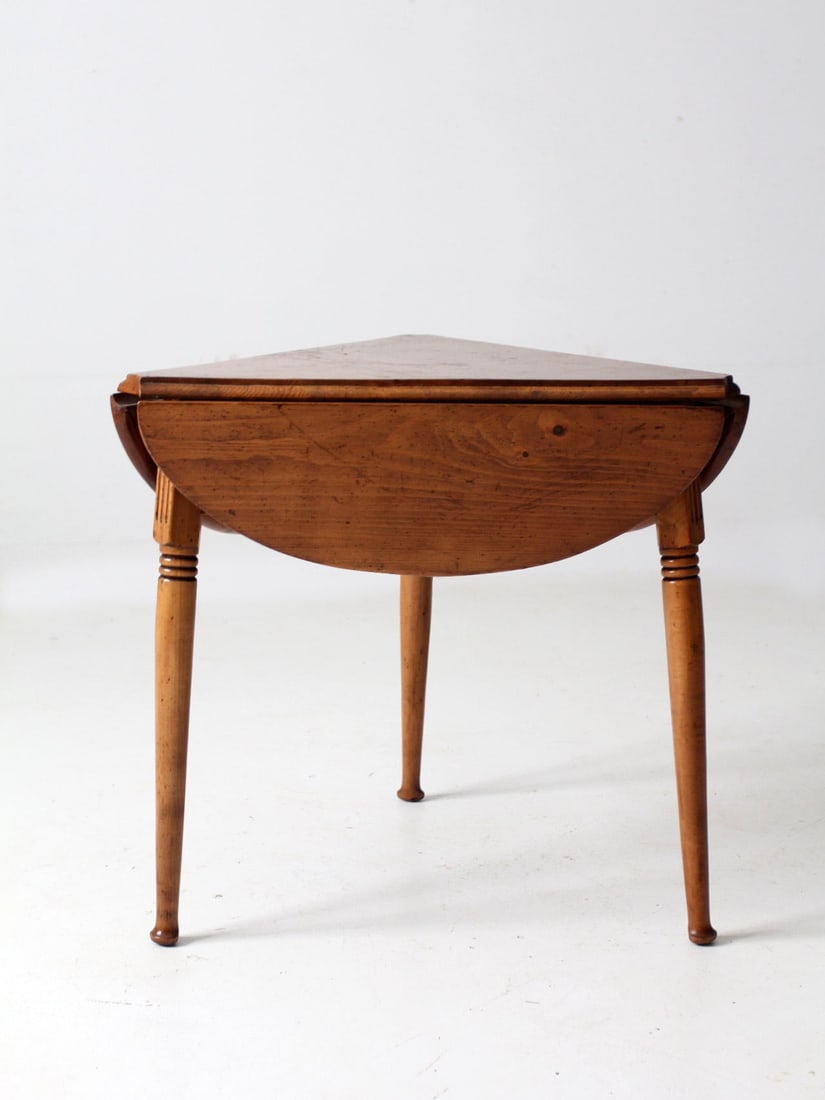 Vintage Mid Century Triangular Drop Leaf End Table - 2