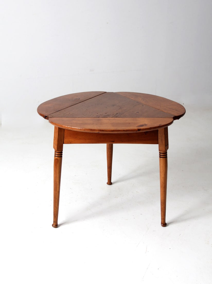 Vintage Mid Century Triangular Drop Leaf End Table - 8