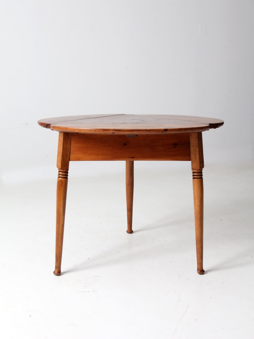 Vintage Mid Century Triangular Drop Leaf End Table - 9
