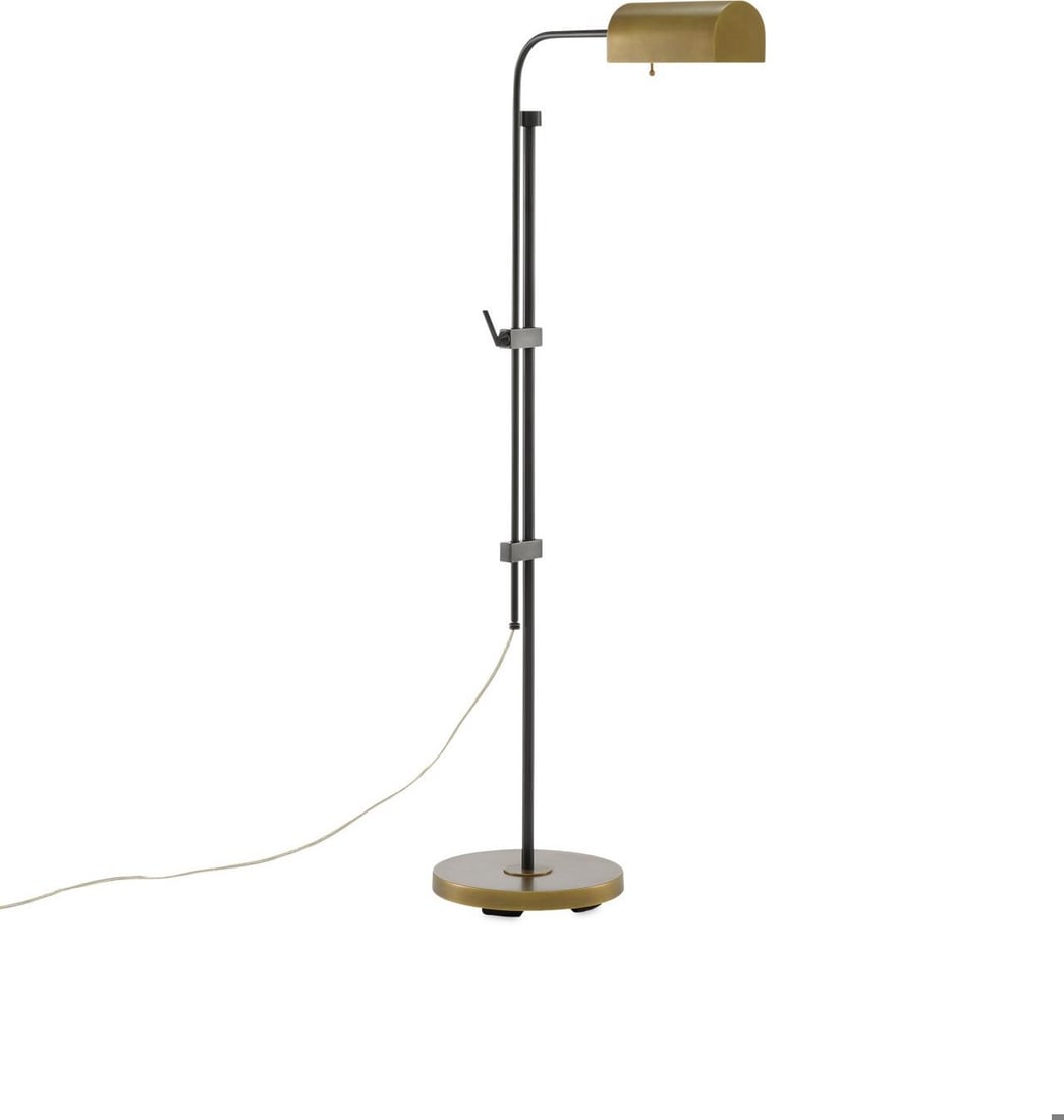 Currey Hearst Industrial Chic Floor Lamp Brass Bronze (1 of 3)