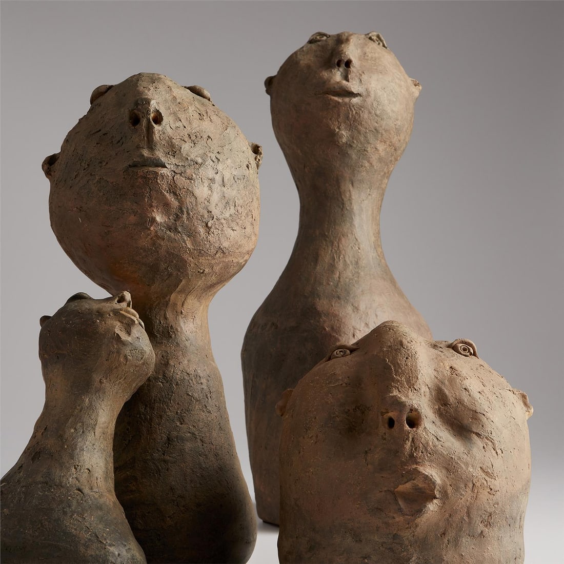 Cyan Rustic Resin Sculpture Eclectic Abstract Java 17.5" - 10