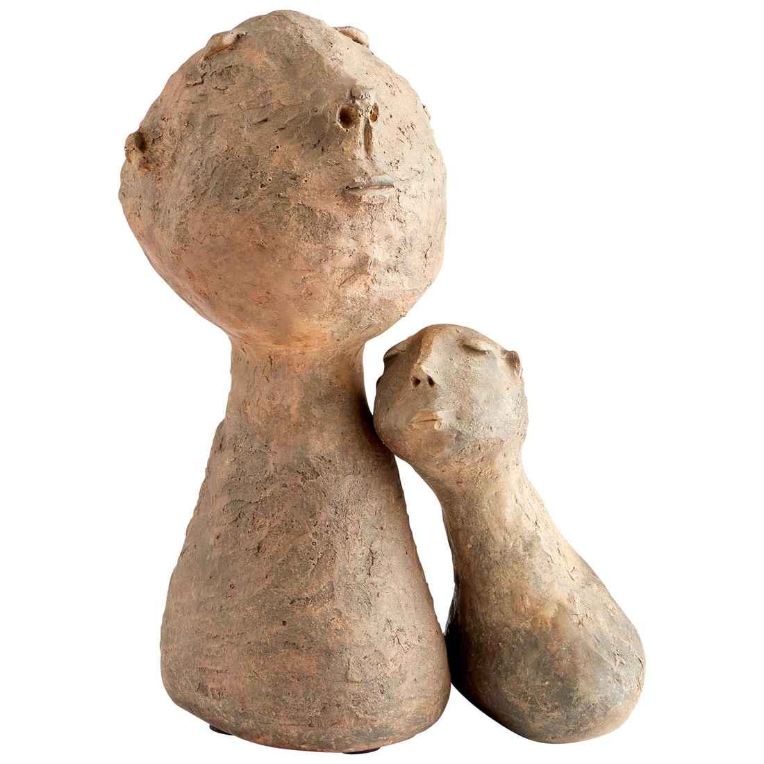 Cyan Rustic Resin Sculpture Eclectic Abstract Java 17.5" - 4