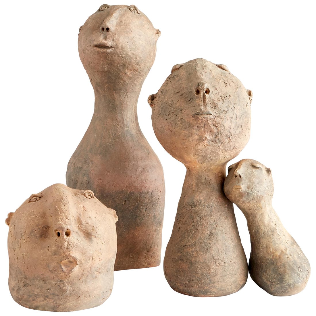 Cyan Rustic Resin Sculpture Eclectic Abstract Java 17.5" - 6