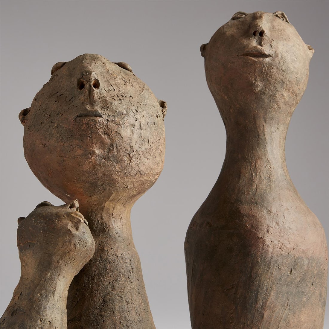 Cyan Rustic Resin Sculpture Eclectic Abstract Java 17.5" - 9