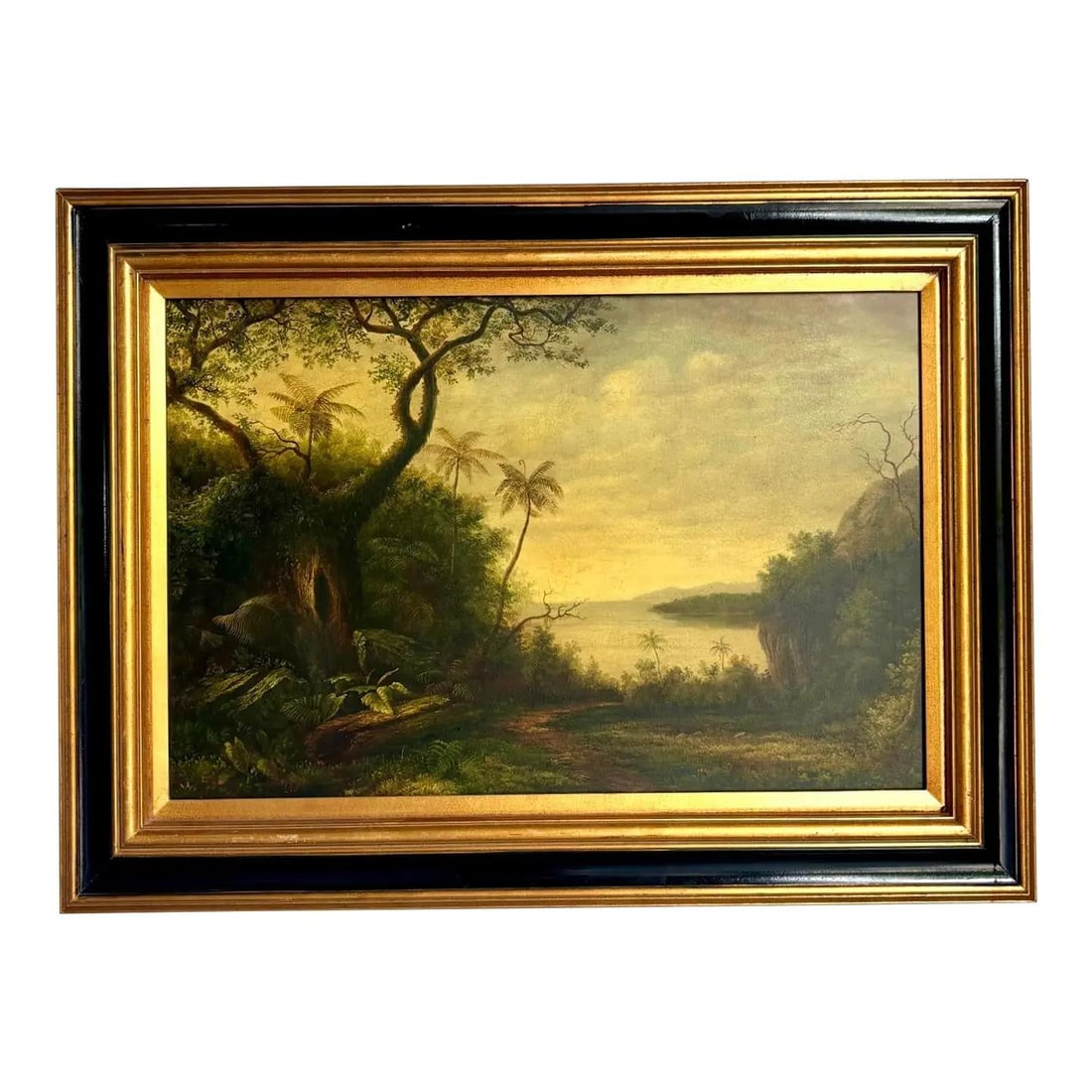 Framed Tropical Forest Bohemian Oil Painting on Canvas Landscape Art (1 of 6)