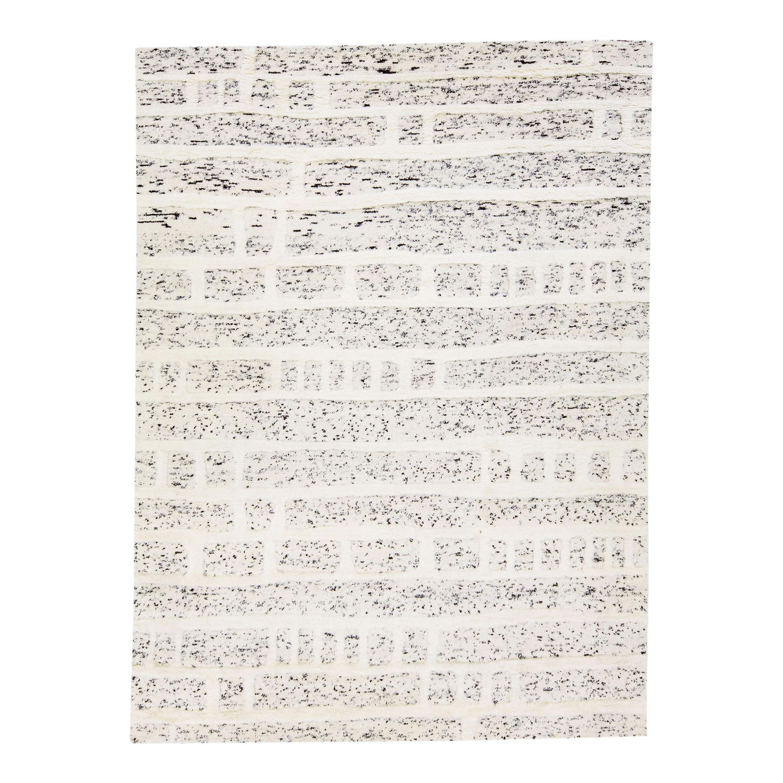 Moroccan Handmade Wool Rug Beige with Geometric Design 10'1 x 13'9 (1 of 8)