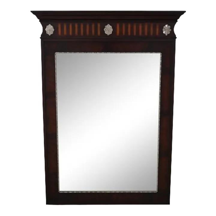 Ethan Allen Regency Style Mahogany Beveled Mirror with Silver Accents (1 of 10)