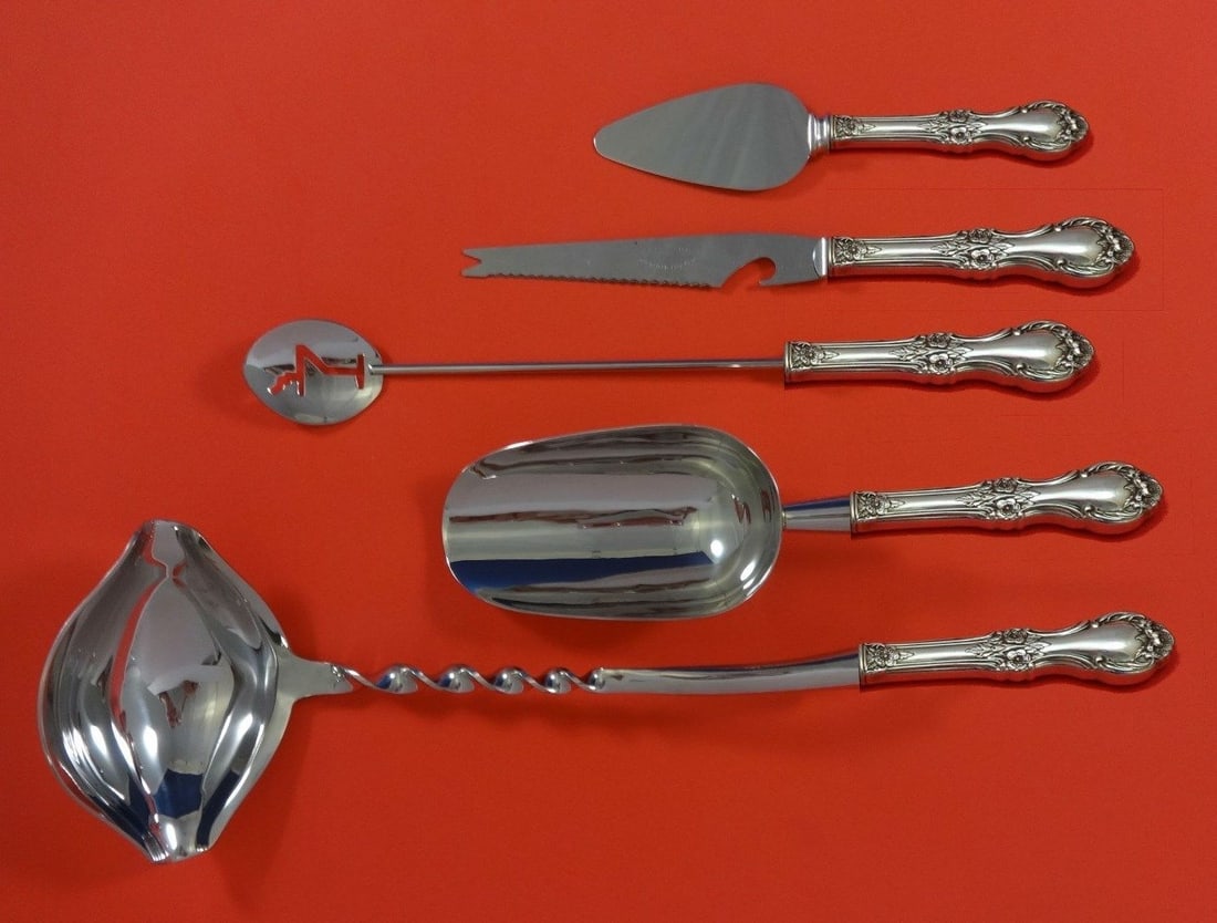 International Sterling Wild Rose 5pc Cocktail Bar Set Victorian Design (1 of 1)