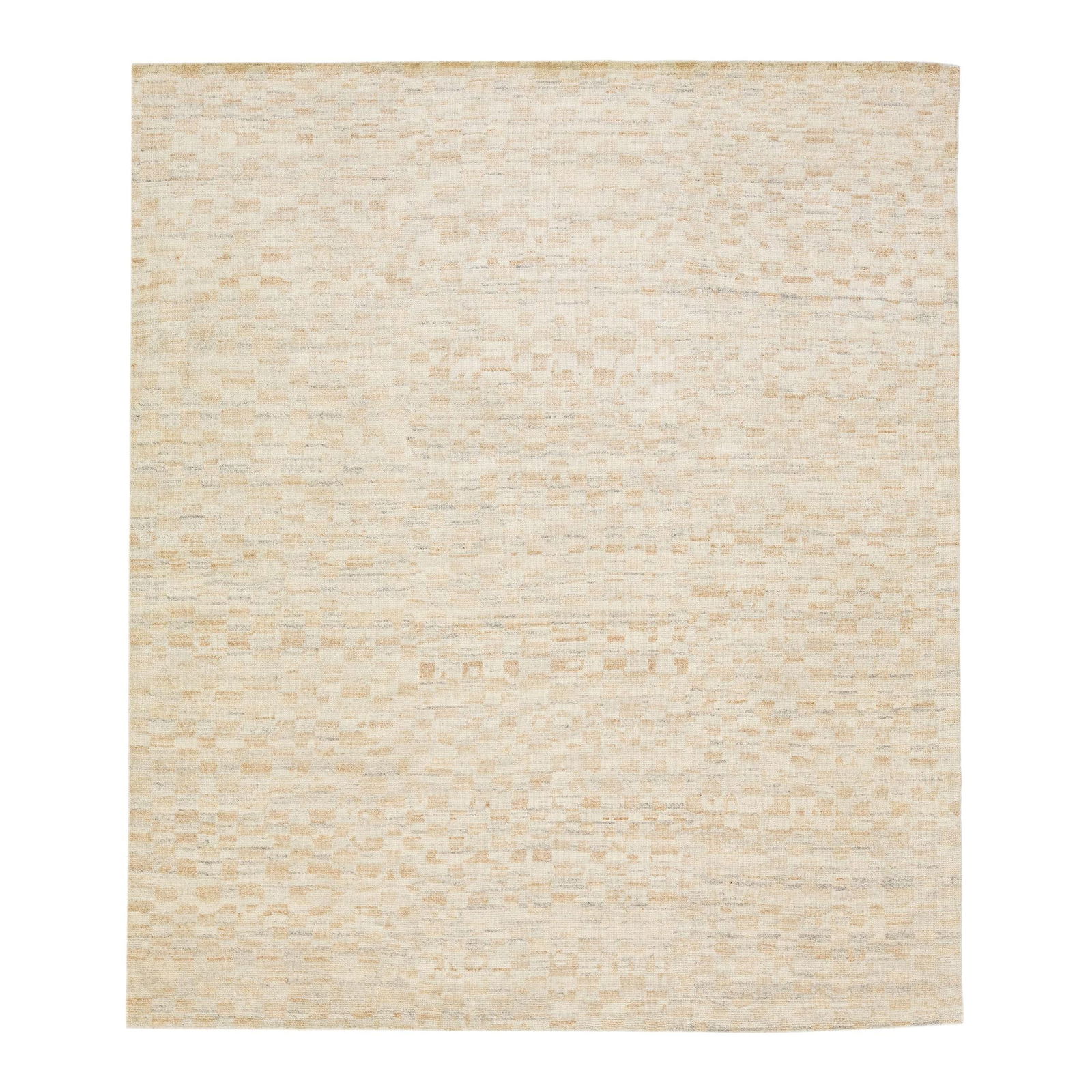 Handmade Moroccan Wool Rug 8' x 10' Beige Geometric Design (1 of 7)