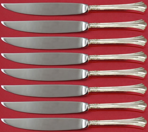 Reed & Barton Eighteenth Century Sterling Silver Steak Knife Set 8pc (1 of 3)