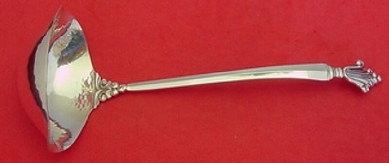 Georg Jensen Acanthus Sterling Silver Gravy Ladle Hand Hammered 8 Inch (1 of 2)