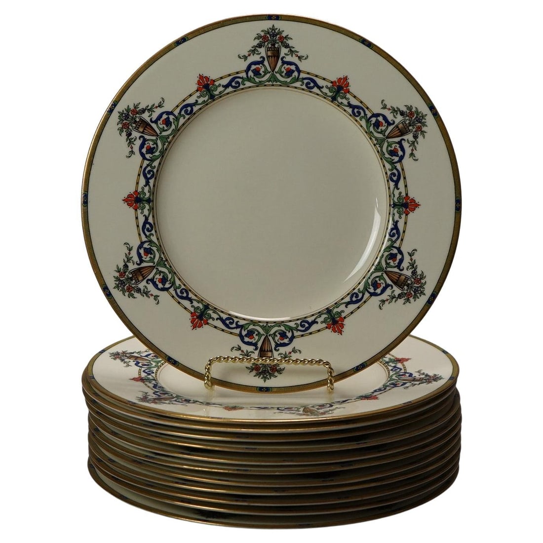 Set of 12 Antique Royal Worcester Plates by Hardy & Hayes C1910 (1 of 6)