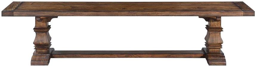 Rustic Pecan Solid Wood Tuscan Harvest Backless Bench - 3