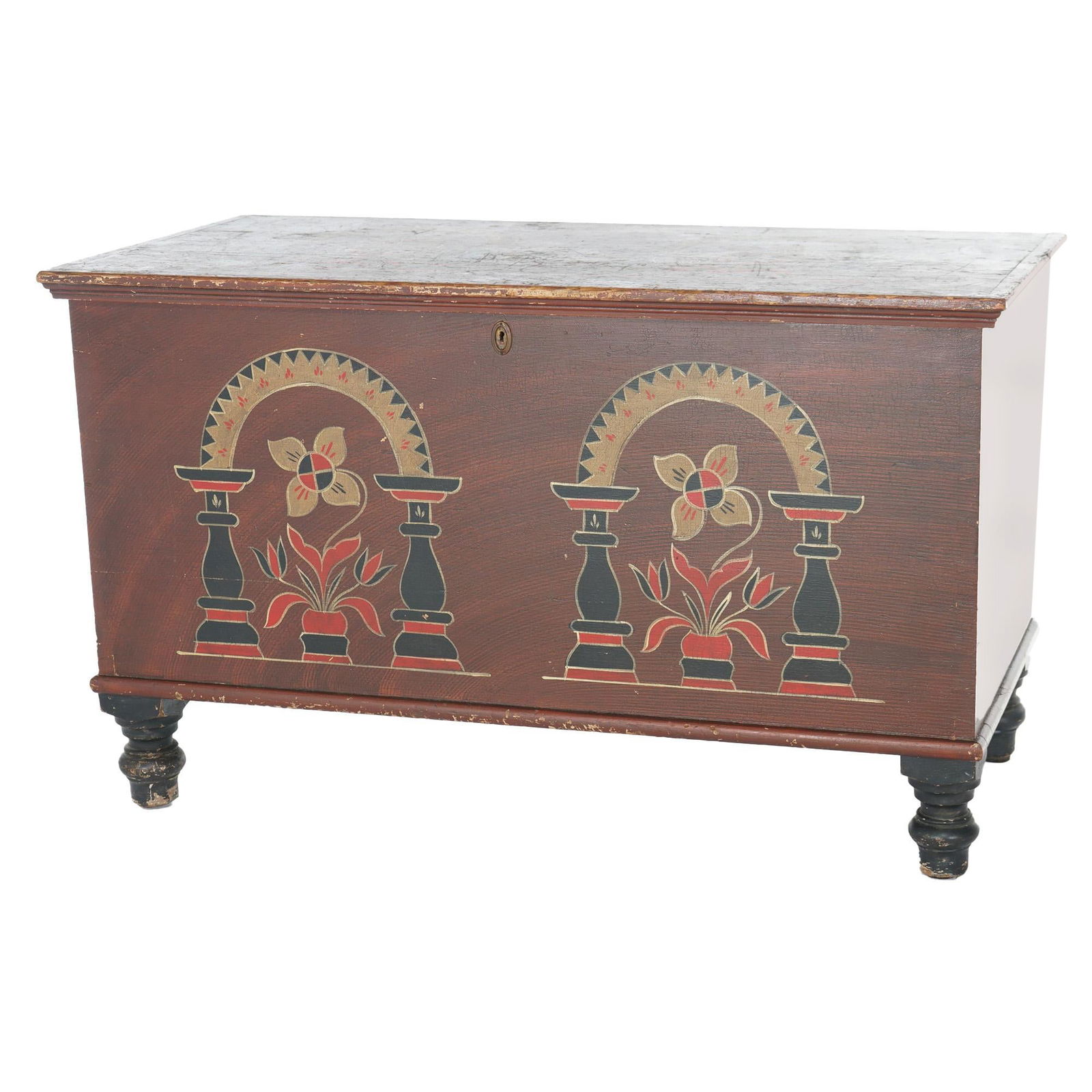 Antique PA Dutch Floral Blanket Chest c1860 Pine Poplar Dovetail (1 of 18)