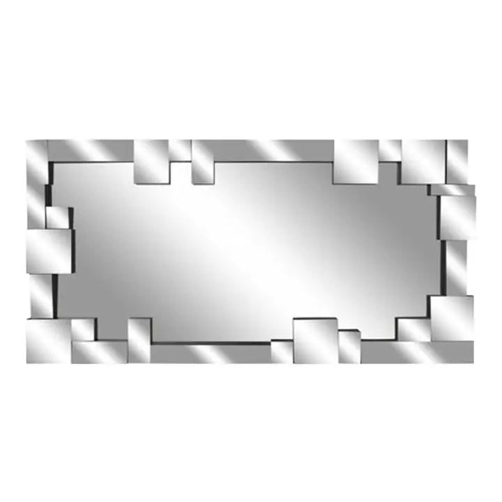 Paul Evans Inspired Large City Scape Beveled Wall Mirror Silver Finish (1 of 8)